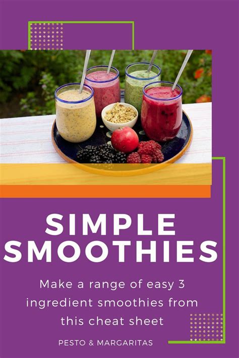 3 Ingredient Smoothie Cheat Sheet Easy Smoothies Nutritious Smoothies Smoothie Recipes