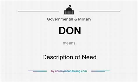 Don Description Of Need In Government And Military By