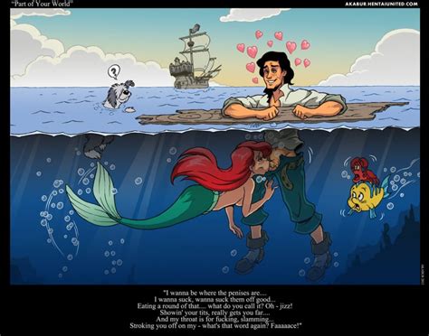 Rule 34 Akabur Ariel Canon Couple Disney Exposed Exposed Breasts Fellatio Flounder Heart Oral