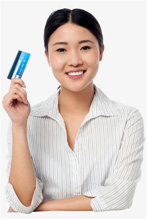 Women Holding Credit Card Png Image Woman Holding Credit Card