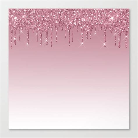 Buy Pink Dripping Glitter Canvas Print By Milkywaykid Worldwide
