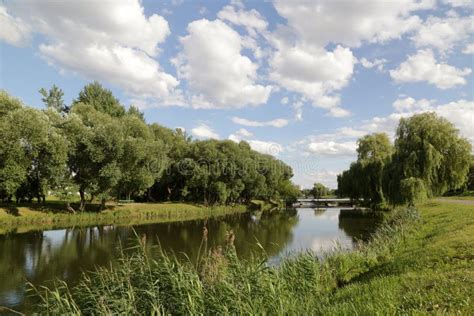 Summer Landscape On The Banks Of The Svisloch River Which Flows