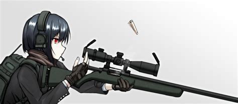 Download 1920x1080 Anime Girl Sniper Headphones Profile View