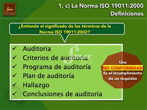 Formación De Auditores Internos Norma Iso 190112002 Sgc