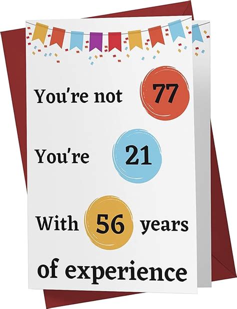 Funny 77th Birthday Card Funny 77 Years Old Anniversary