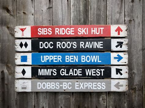 Rustic Ski Trail Wood Sign Custom 4 Or 5 Slat Ski Trail Sign Etsy