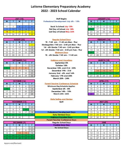School Calendar 2022 2023 Lepacademy