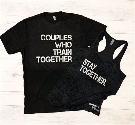 couples who train together stay together shirt set couples etsy