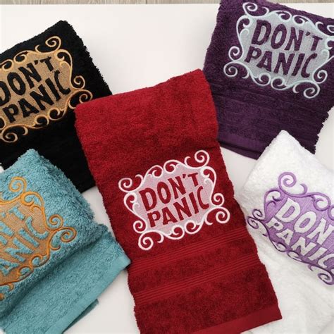 Dont Panic Towel Etsy