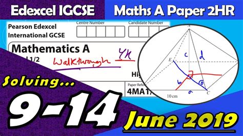 Find recent igcse past papers from edexcel. Edexcel IGCSE Maths A | June 2019 Paper 2HR | Questions 9 ...