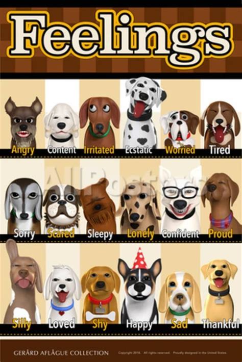 Dog Feelings Or Emotions Posters By Gerard Aflague Collection At