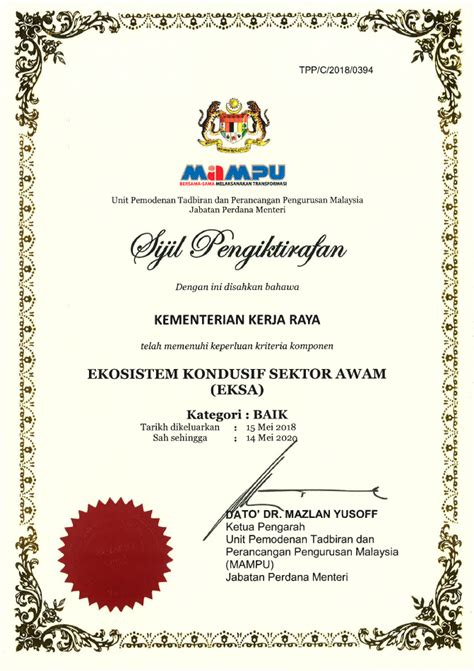 Lampiran b syarat kelulusan sijil akuan pendaftaran syarikat1. Sijil | Kementerian Kerja Raya Malaysia (KKR)