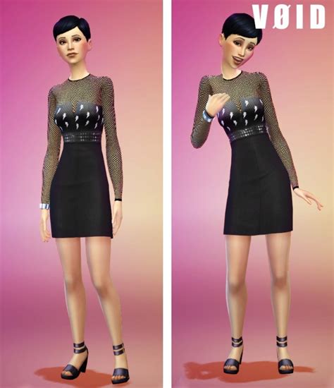 Lightning Black Dress With Mesh At Void Sims 4 Updates
