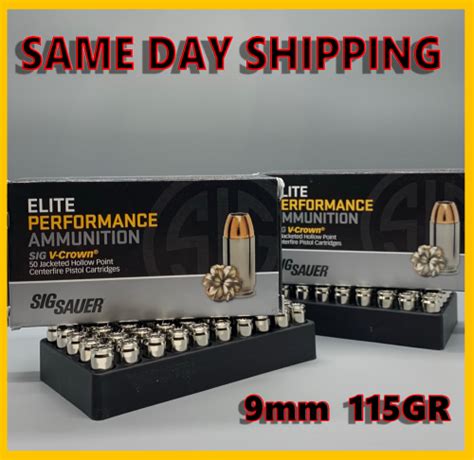 9mm Sig Sauer 115gr Jhp Ammo Elite Performance For Sale Buysellammo