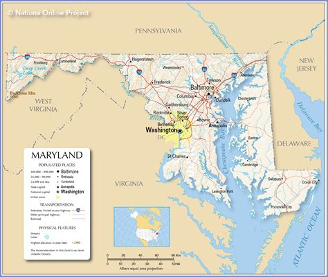 Reference Maps Of Maryland Usa Nations Online Project