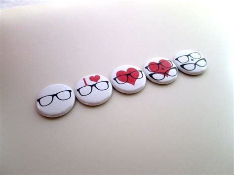Geek Glasses Nerd Love Five Button Set · Mashatshoppe · Online Store Powered By Storenvy