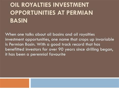 Ppt Oil Royalties Investment Opportunities Powerpoint Presentation