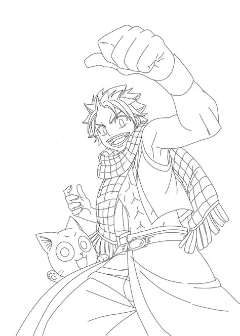 Fairy Tail Natsu And Happy Lineart By Dbzartist94 On Deviantart
