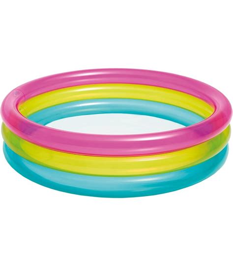 Piscina Redonda Arco Iris 3anillos Para Bebe De 63 Litros