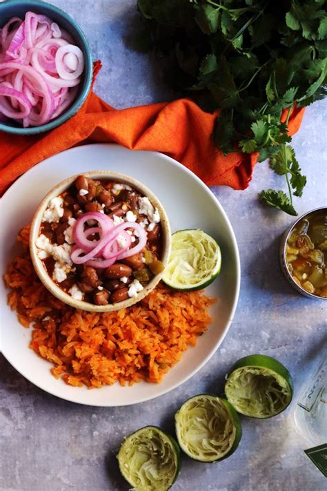 Featured in hummus 3 ways. Cranberry Beans with Tequila, Green Chiles, Quick Pickled Onions, and Mexican Rice | Recipe ...