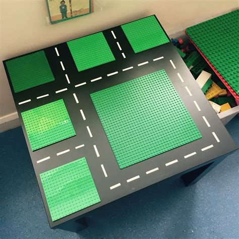 Lego Table Created Using An Ikea Lack Table Lego Baseplates And White