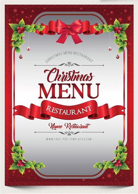christmas menu  psd template mockup  downloads