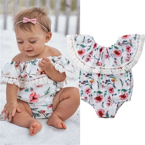 Toddler Baby Girls Clothes Off Shoulder Ruffle Tassel Sleeveless