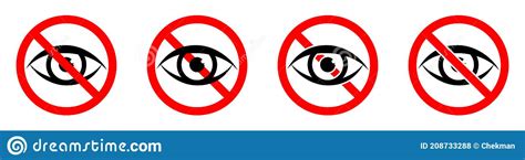 Forbidden Look Sign Prohibited Look Icon Vector Illustration Stock