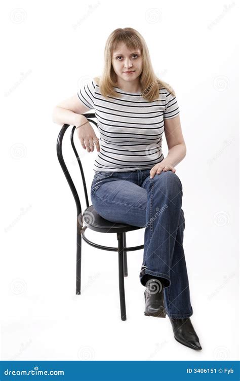 Woman Sitting On A Chair Stock Image Image Of Chair Charming 3406151