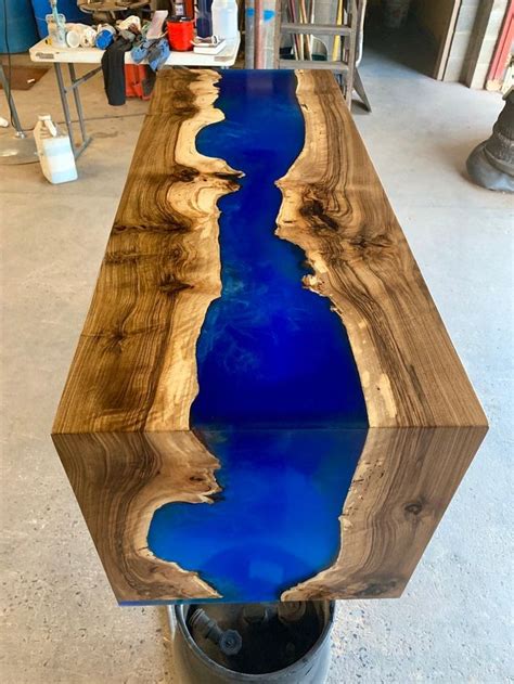 Live Edge Epoxy Waterfall Table X X Custom Order Etsy