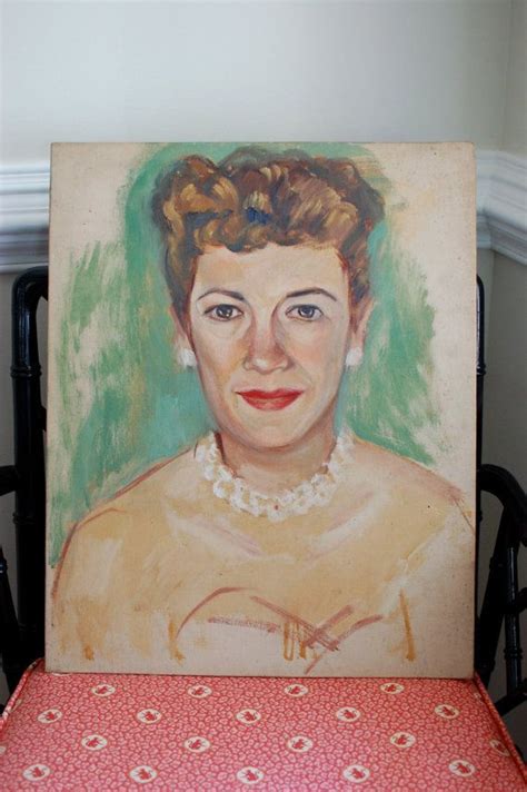 Vintage Portrait Painting Of A Formal Woman By Melvin D Etsy