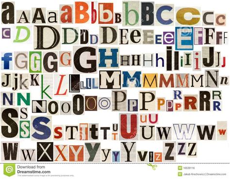 Colorful Newspaper Alphabet Lettering Newspaper Collage Newspaper