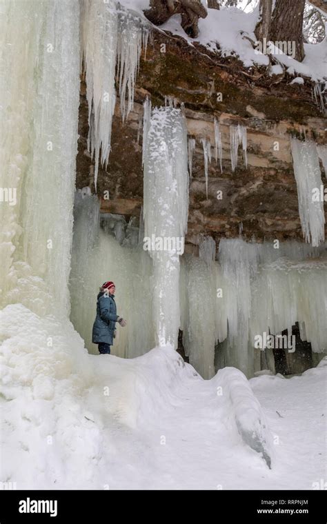 Eben Junction Michigan A Woman Explores The Eben Ice Caves Also