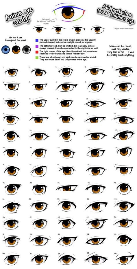 Practicing Different Anime Eye Styles So Heres 60 Of Them Do Note