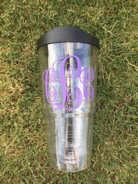large 24oz personalized tumbler monogrammed sip lid and straw etsy