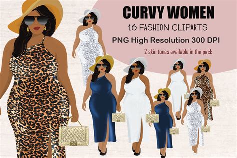 fashioned curvy black woman bundle graphic by susandesign · creative fabrica