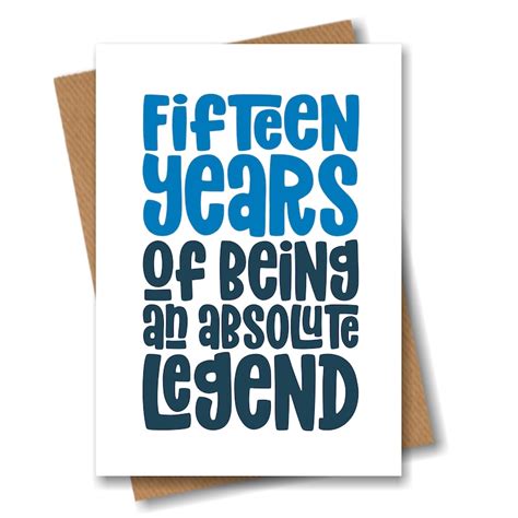 Funny 15th Birthday Card Fifteen Years Of Being An Absolute Etsy Uk