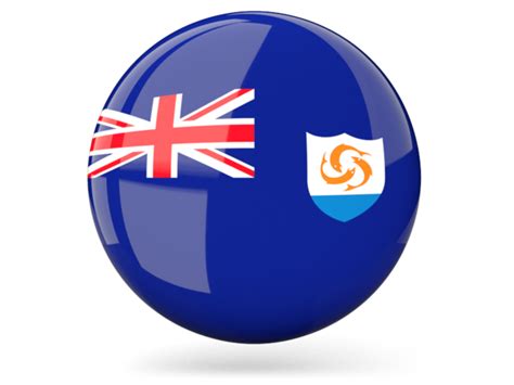 Glossy round icon. Illustration of flag of Anguilla