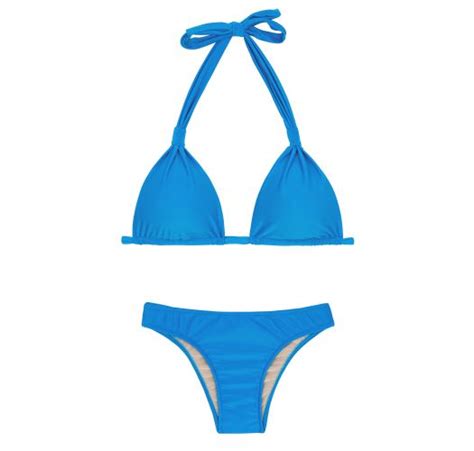 two piece swimwear blue triangle halter bikini urano cortinao