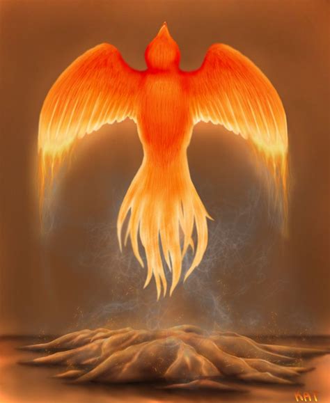 Phoenix Bird Rising From The Ashes