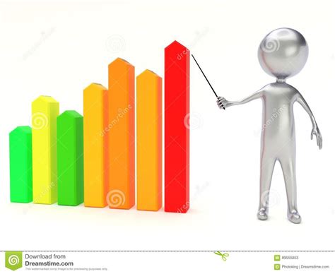 3d People Business Statistic Graph Stock Illustration - Illustration of ...