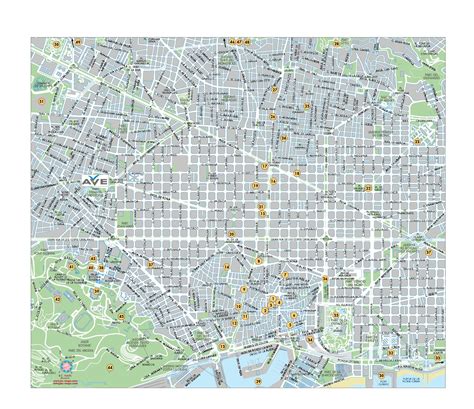 Barcelona Mapa Vectorial Editable Eps Freehand Illustrator Mapas