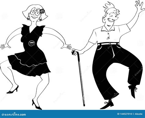 Dancing Senior Citizens Clip Art Stock Vector Illustration Of Home
