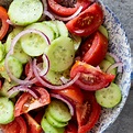 Easy cucumber tomato onion salad - Simply Delicious