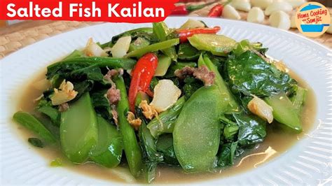 Stir Fry Kailan With Salted Fish Kailan Ikan Masin Youtube