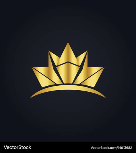 Gold Crown Shape Logo Royalty Free Vector Image