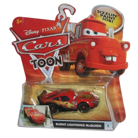 Disney Pixar Cars Toon Burnt Lightning Mcqueen Die Cast Toy Car