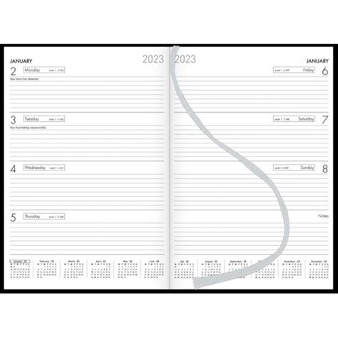Collins A43 Diary A4 Week To View 2023 Black Officemax Nz