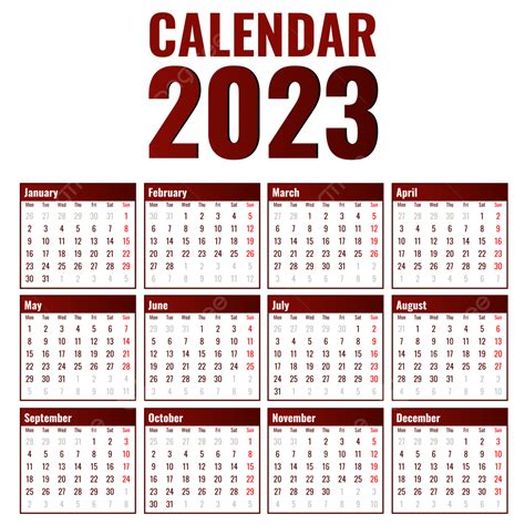 Calendário Simples 2023 Lotus Color Kalender Png Calendário 2023