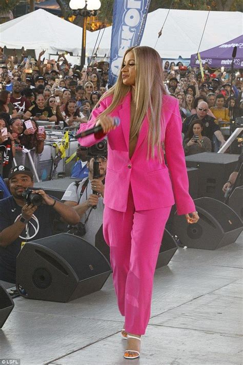 Braless Cardi B Almost Spills Out Of Her Hot Pink Blazer Hot Pink